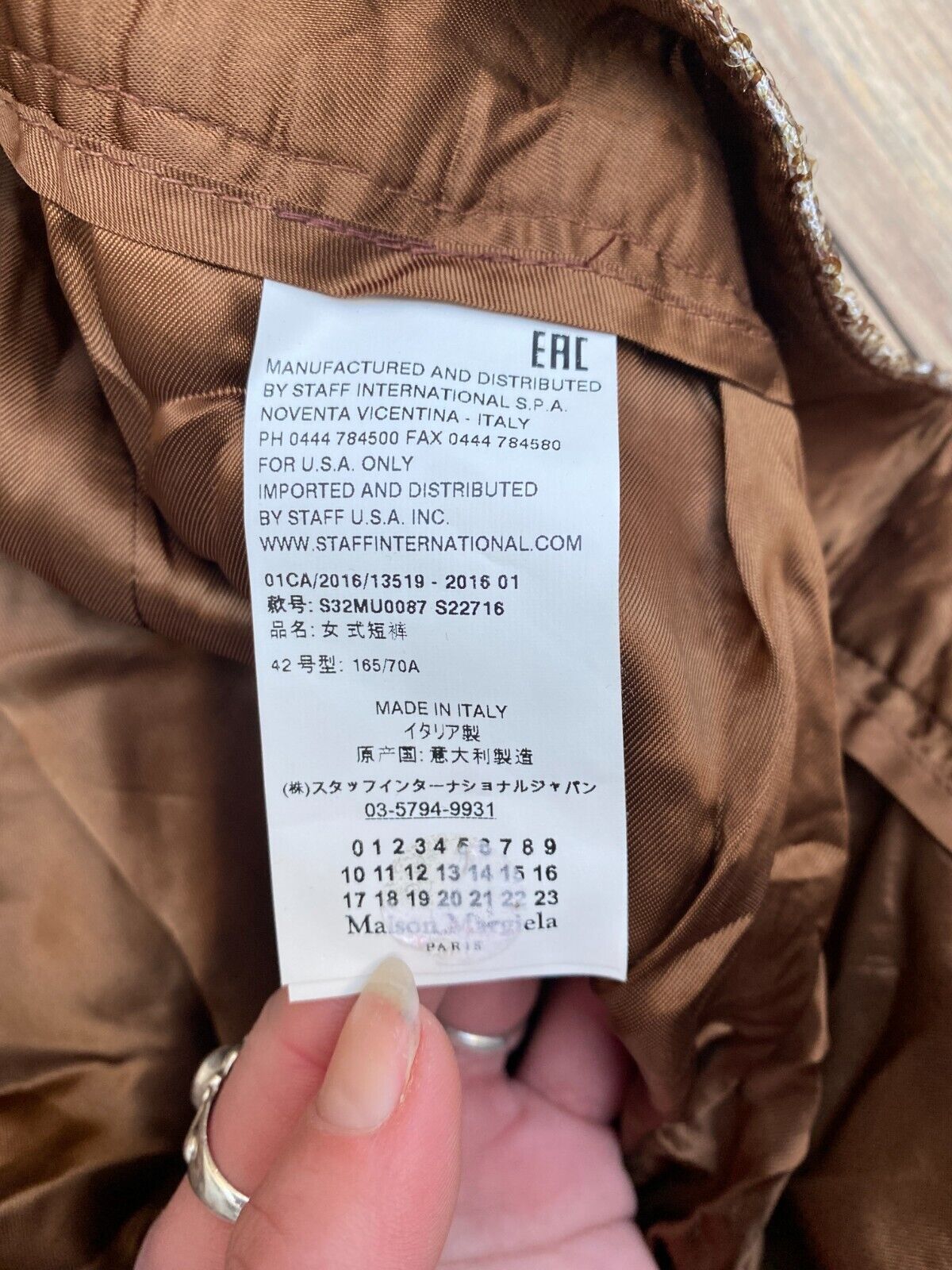 Sequined brown tobacco shorts