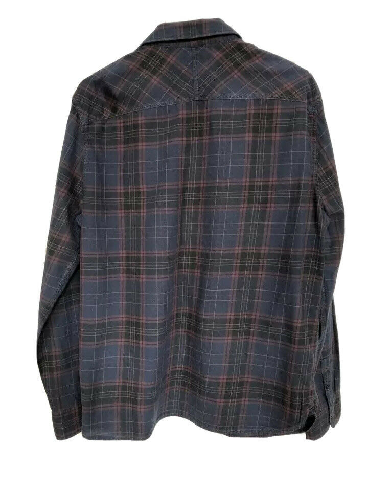 All saints Navy Blue Checkered Shirt Size L