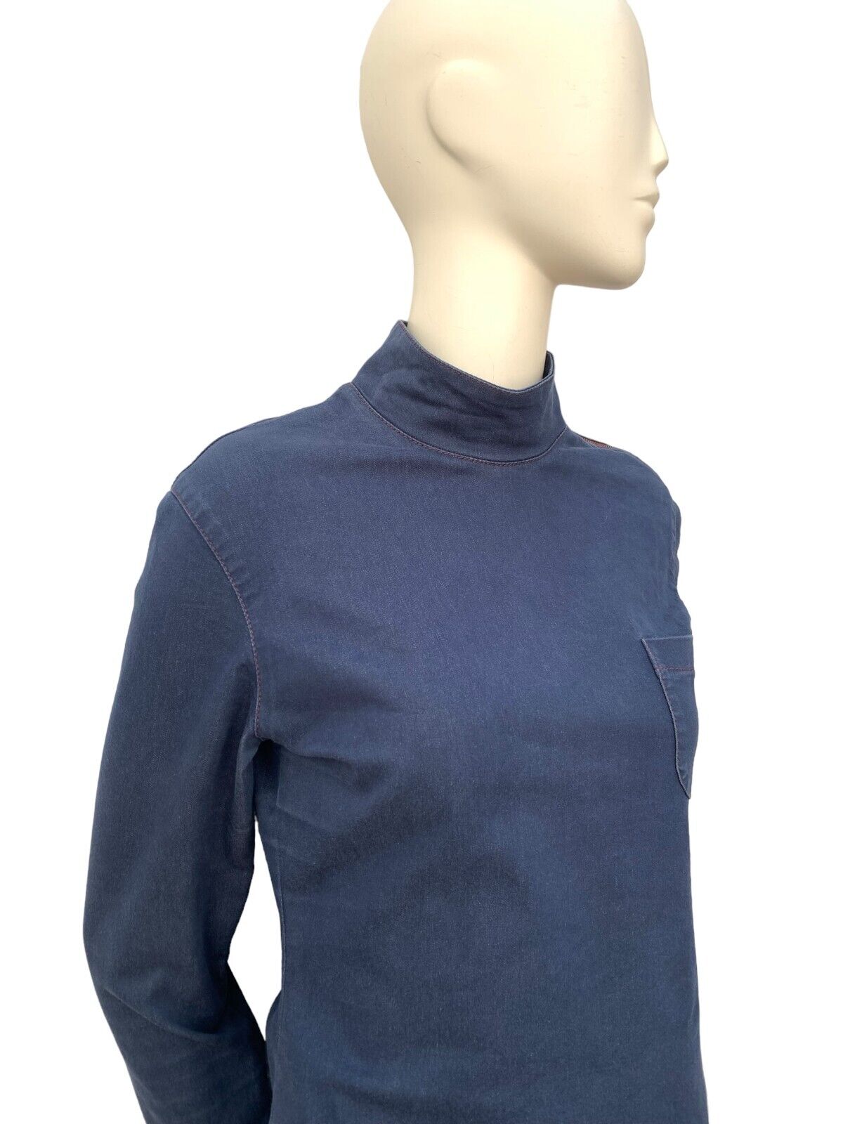Women Vintage navy blue long sleeves