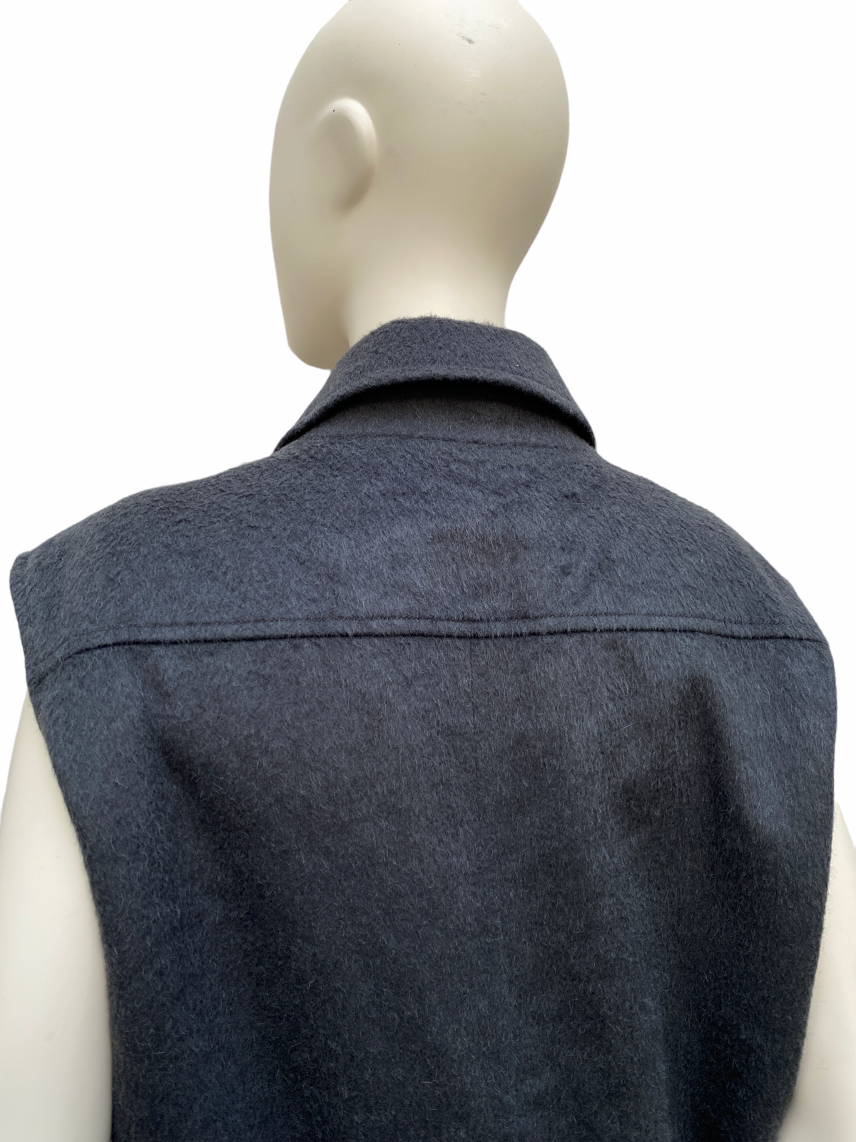 FW 2002 Dark Green / Greyish Wool Vest Jacket