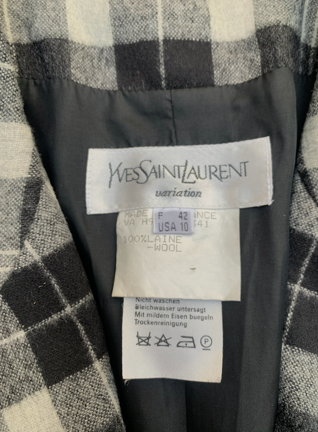 Grey Checkered Blazer Jacket