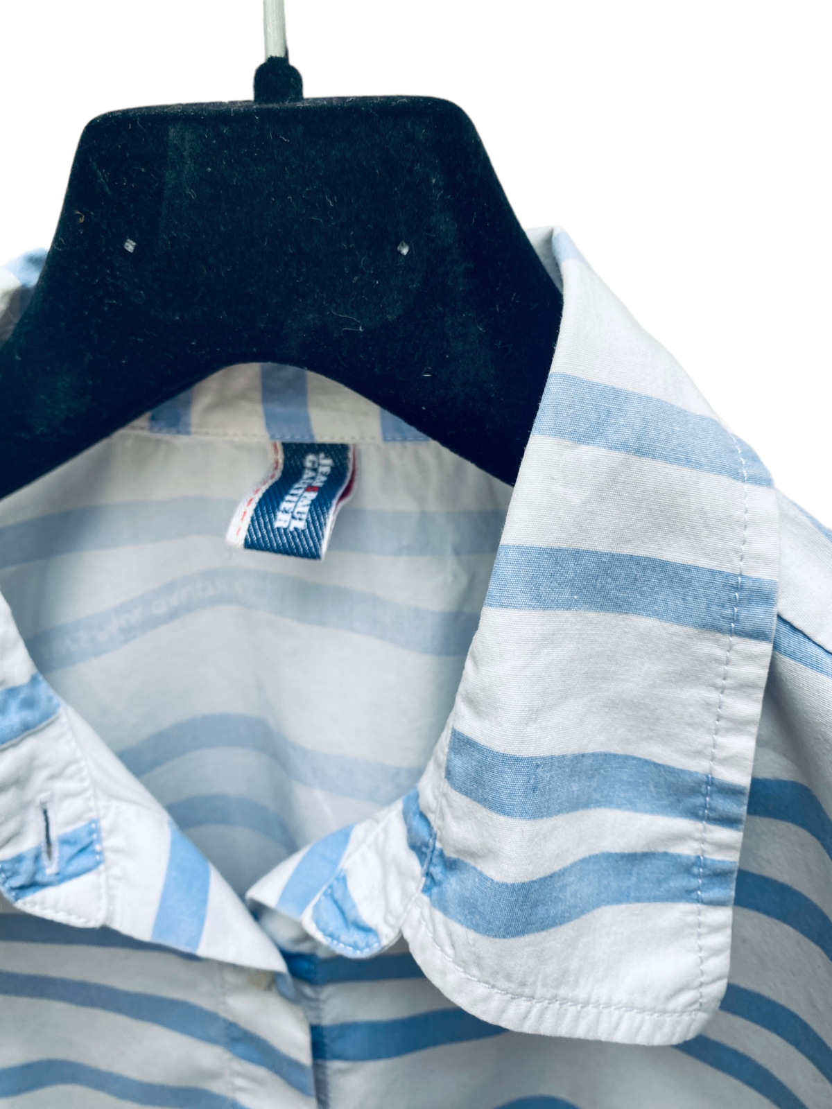 White Blue Striped Shirt Women