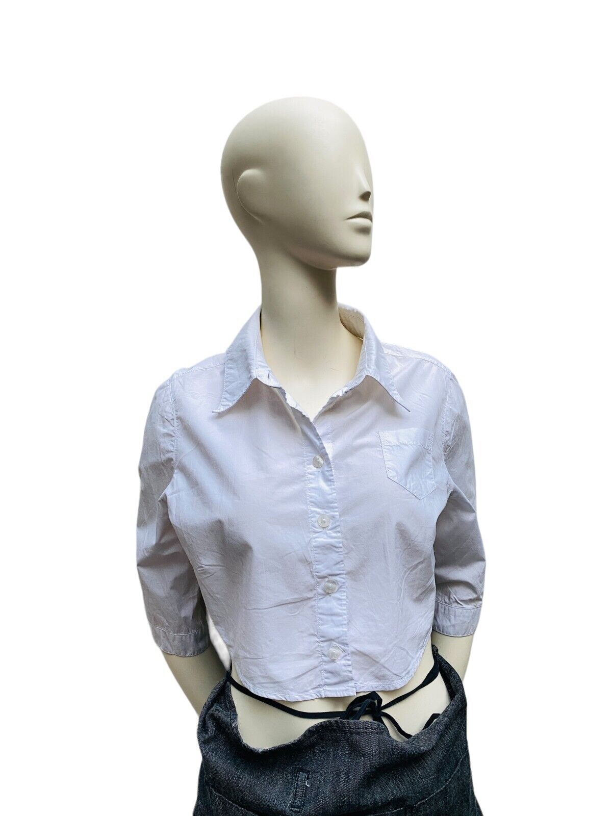 Vintage Cropped white shirt Size IT 46 EU 42 fits M