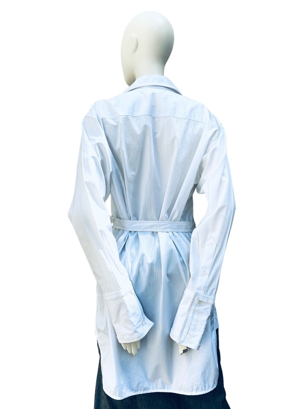 Helmut Lang Belted White Oversized Shirt - Dress Size S / Small