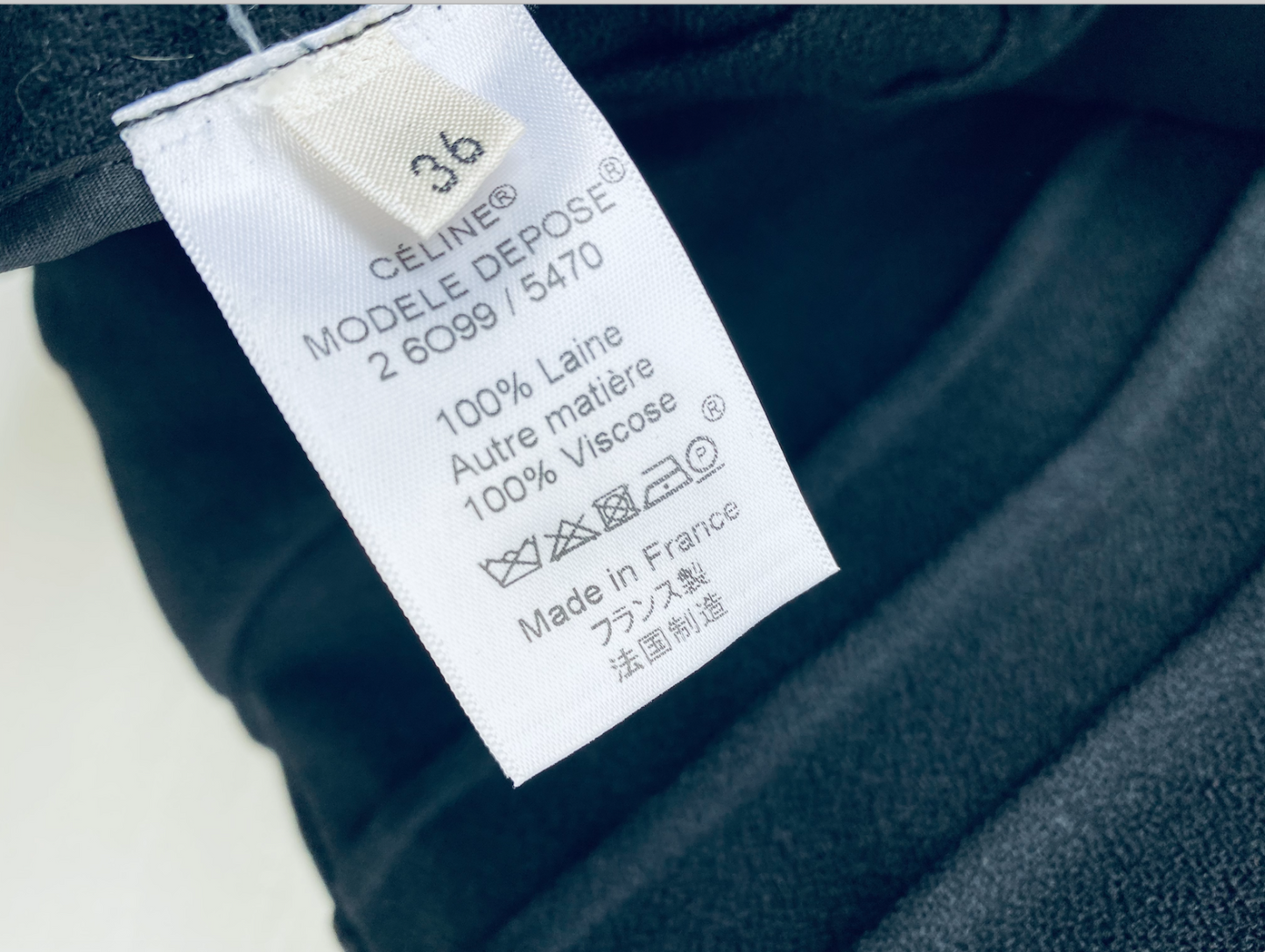 Celine Phoebe Philo 2014 Iconic Black Wool Cocktail Dress Size S