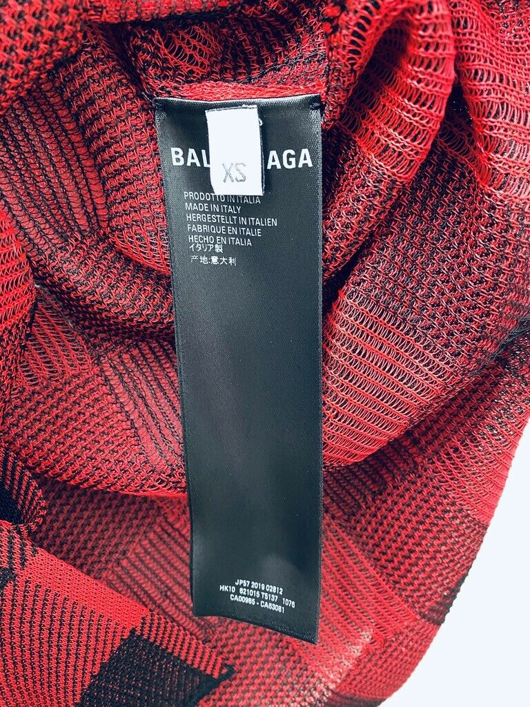 Balenciaga Checked Red / Black Shirt Size XS