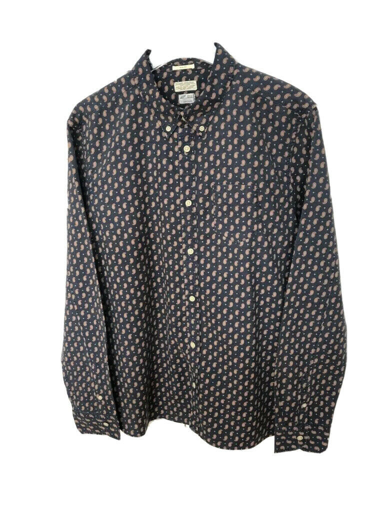 All saints Japanese Cotton Fabric Paisley Shirt Size L
