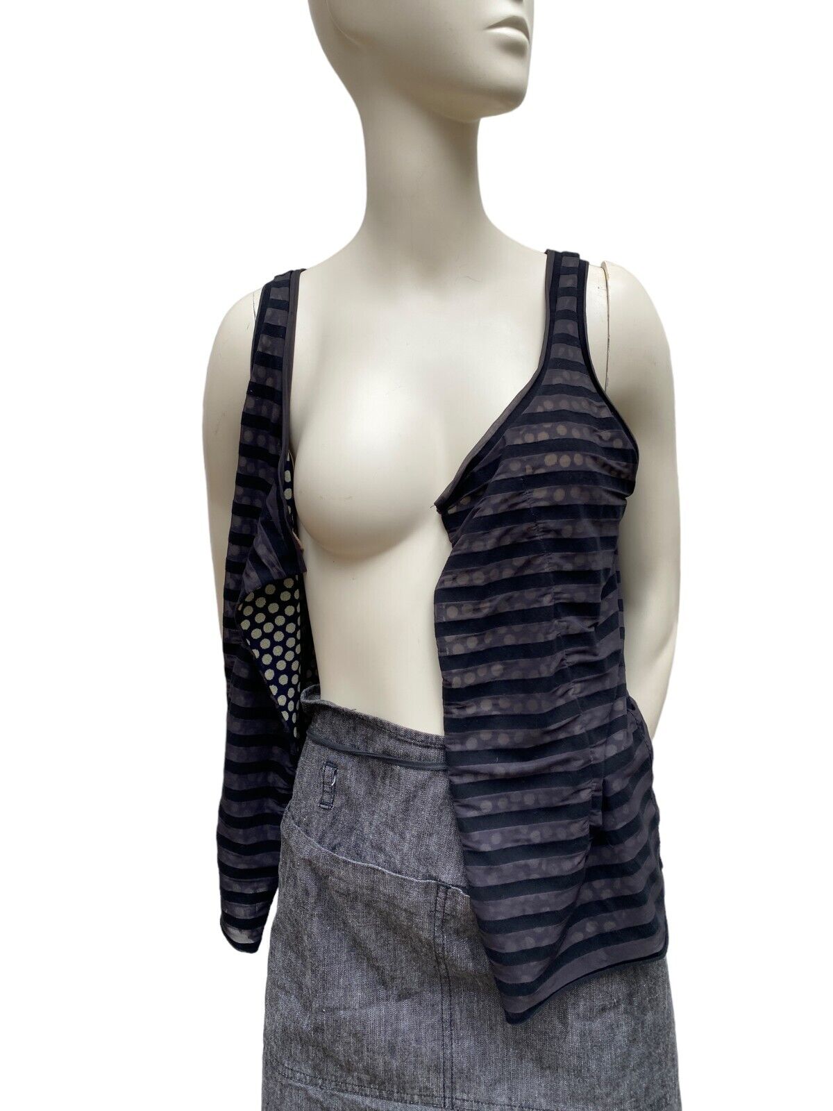 Jean Paul Gaultier Vintage dot nylon Tank top Double layer Size M Medium
