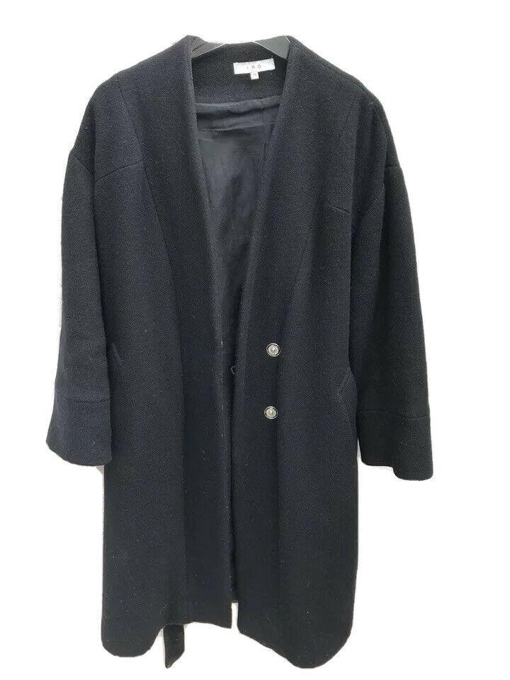 IRO Oversize Heavy Black Wool Raina Long Coat Size S / M