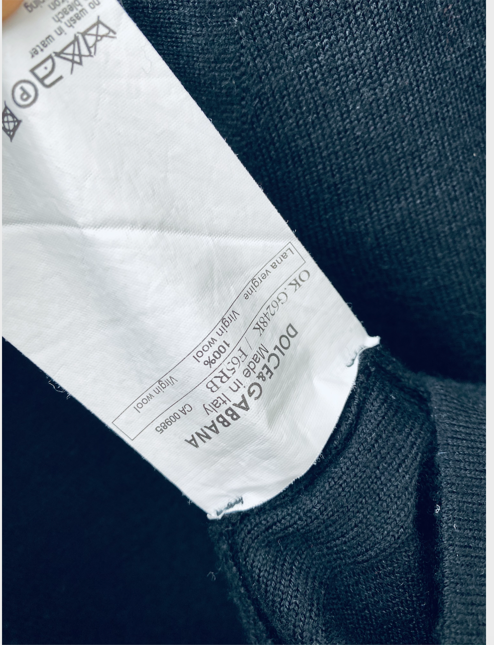 Dolce & Gabbana Mainline Black Wool Sweater Size M