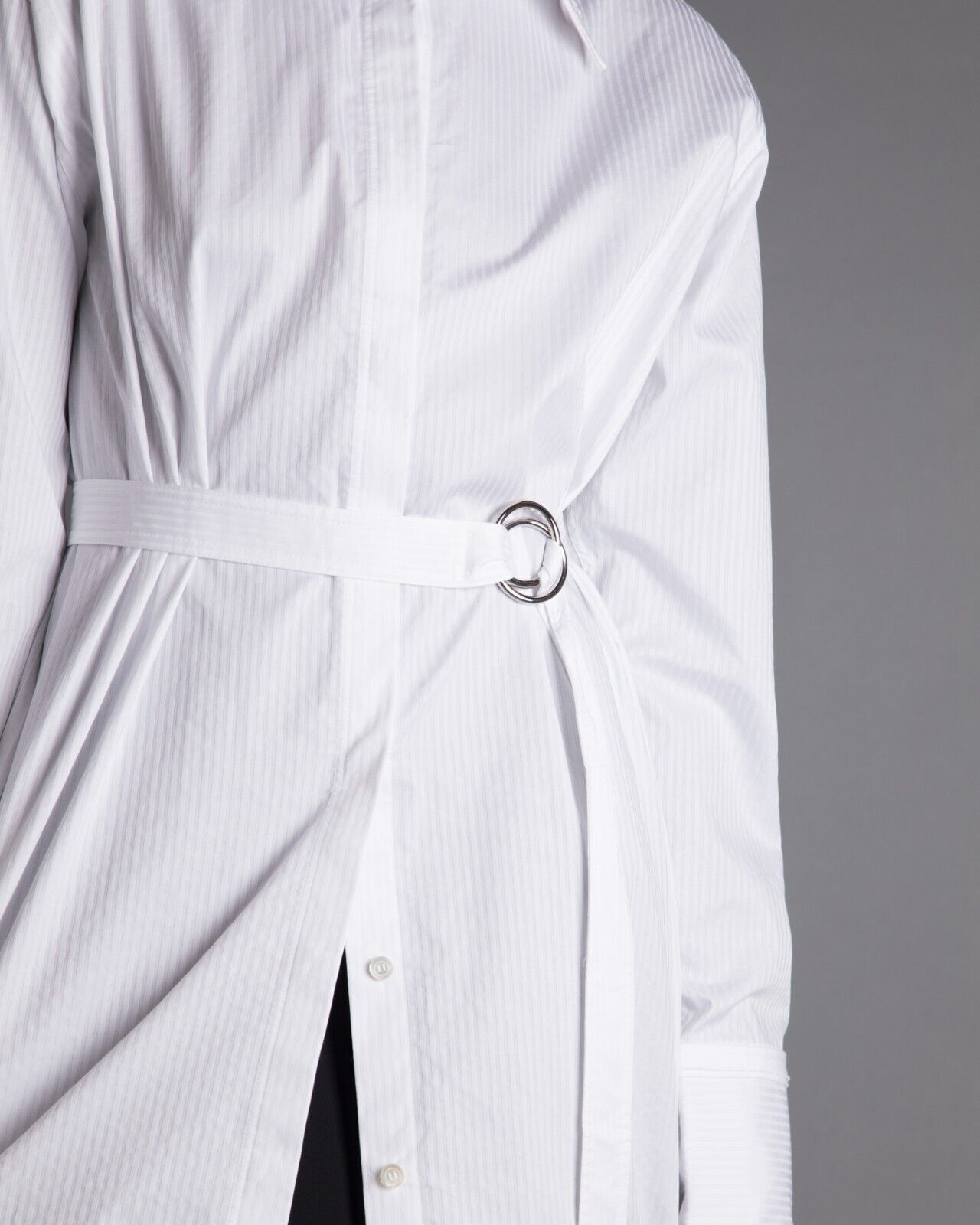 Helmut Lang Belted White Oversized Shirt - Dress Size S / Small