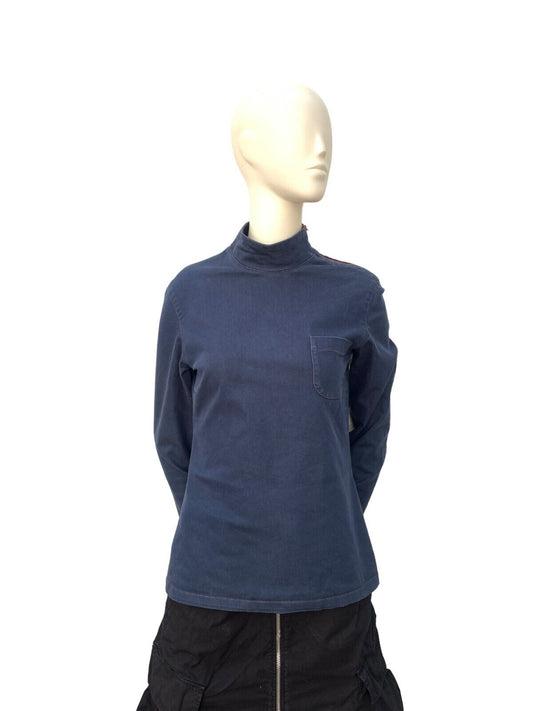 Women Vintage navy blue long sleeves