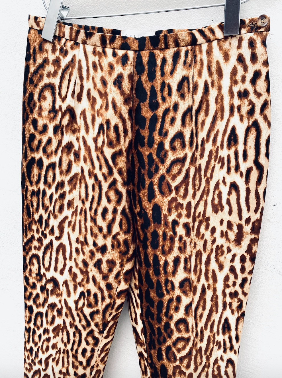 Leopard Silk Wool Pants Size 40