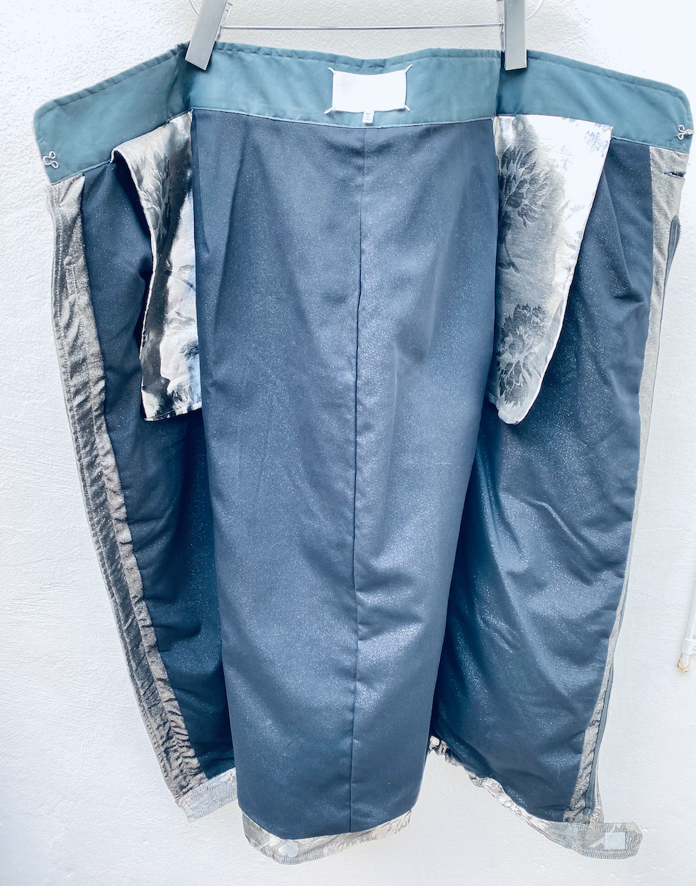 1595$ Maison Margiela SS 2016 Gorgeous Silver Cargo Floral Skirt