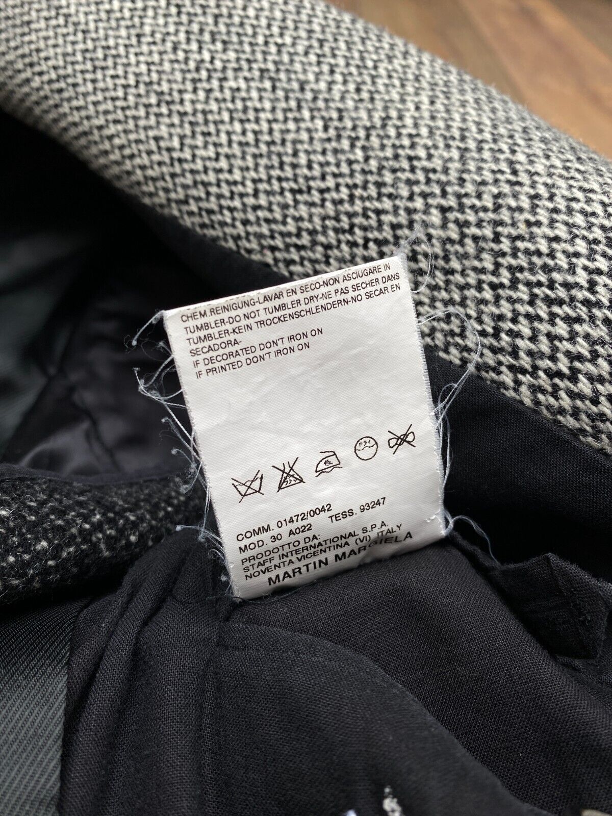Archive
FW 2004
Grey / Black Herringbone Long Coat
Size 50