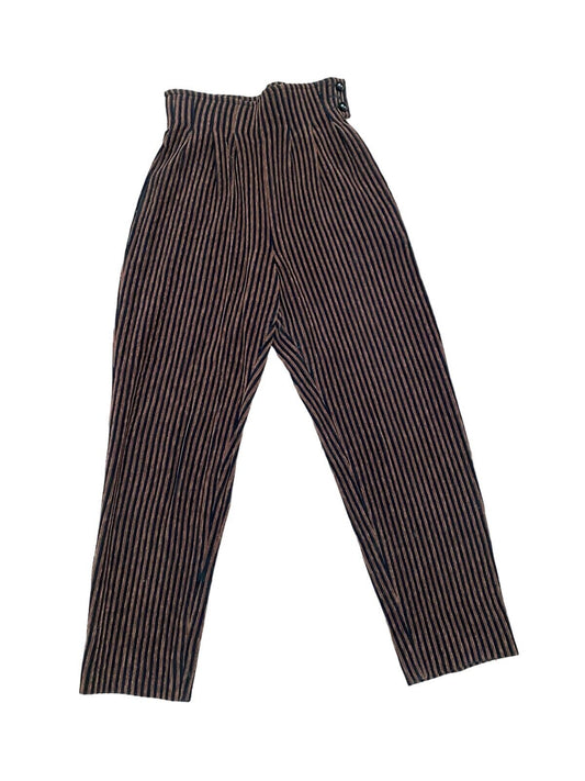 FW 1993 Heavy Brown Black Corduroy Pants High Waist Kate Moss