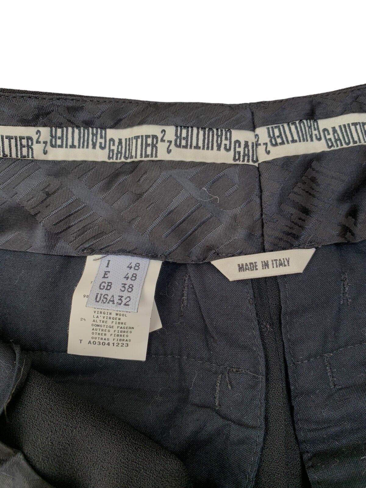 Vintage men Black Wool Pants