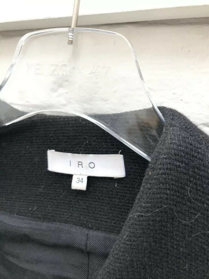 IRO Oversize Heavy Black Wool Raina Long Coat Size S / M