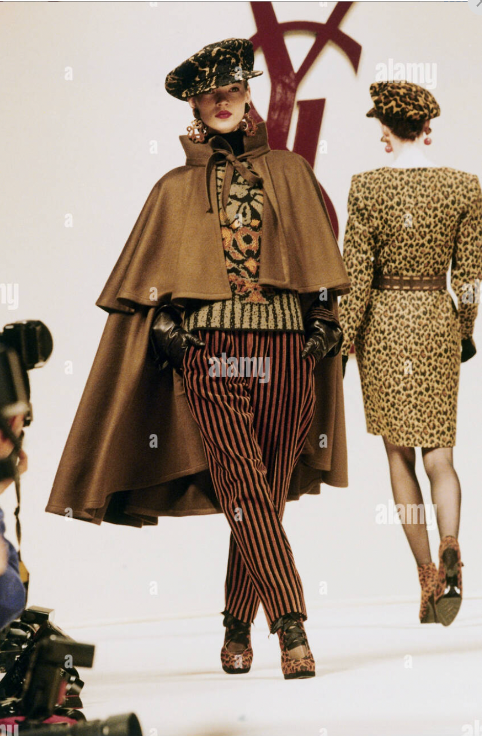 FW 1993 Heavy Brown Black Corduroy Pants High Waist Kate Moss