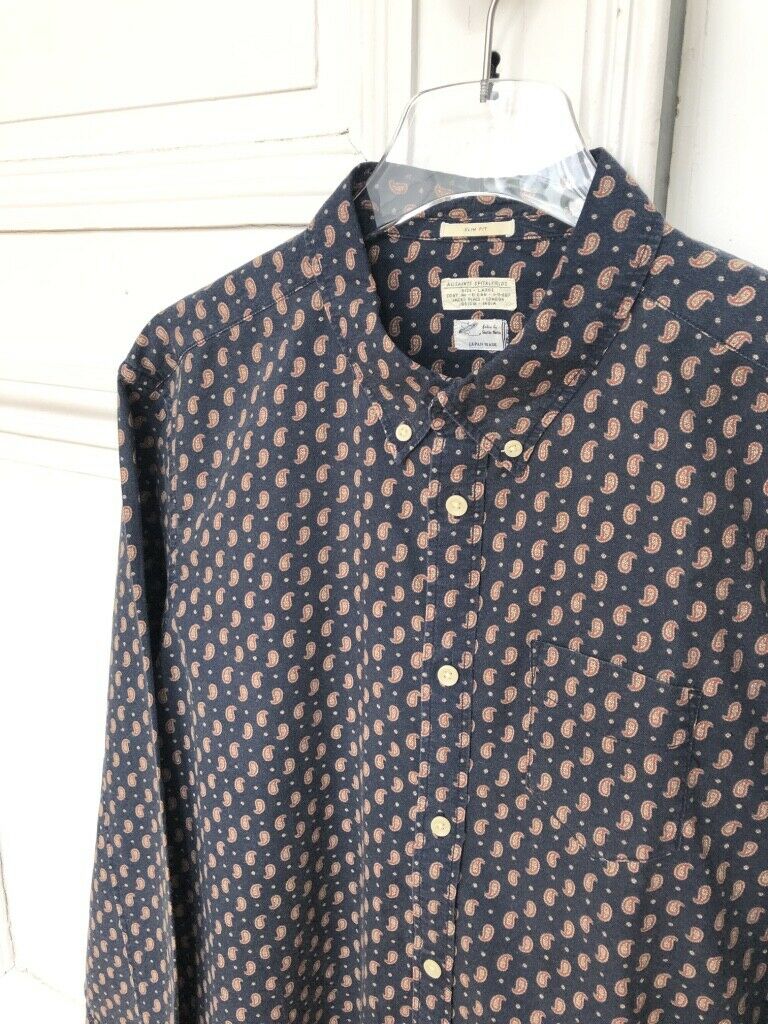 All saints Japanese Cotton Fabric Paisley Shirt Size L