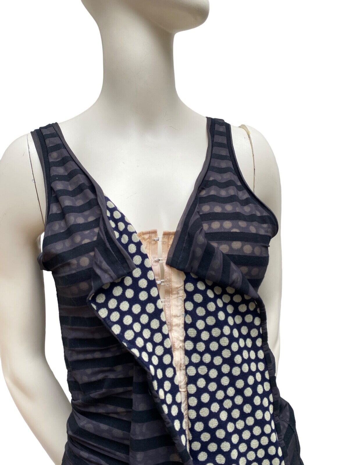 Jean Paul Gaultier Vintage dot nylon Tank top Double layer Size M Medium