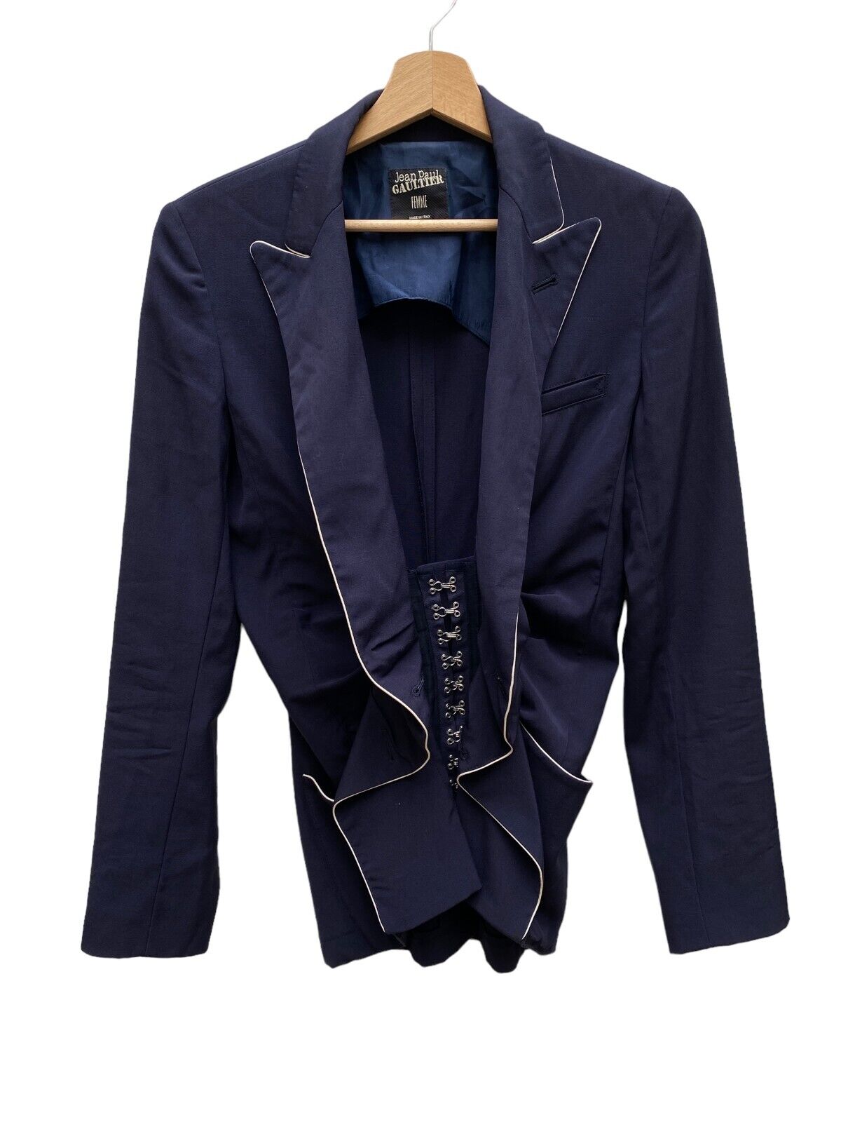Vintage Navy Corset Bustier Blazer Jacket Size IT 40 FR 36