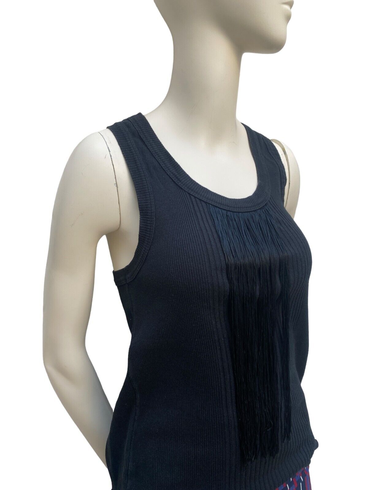Jeans Vintage Fringed Black tank top
