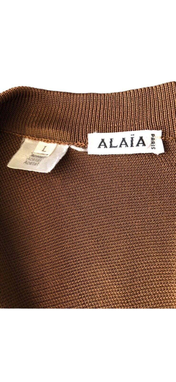 Vintage Brown Knitted T-shirt Size L fits S to M