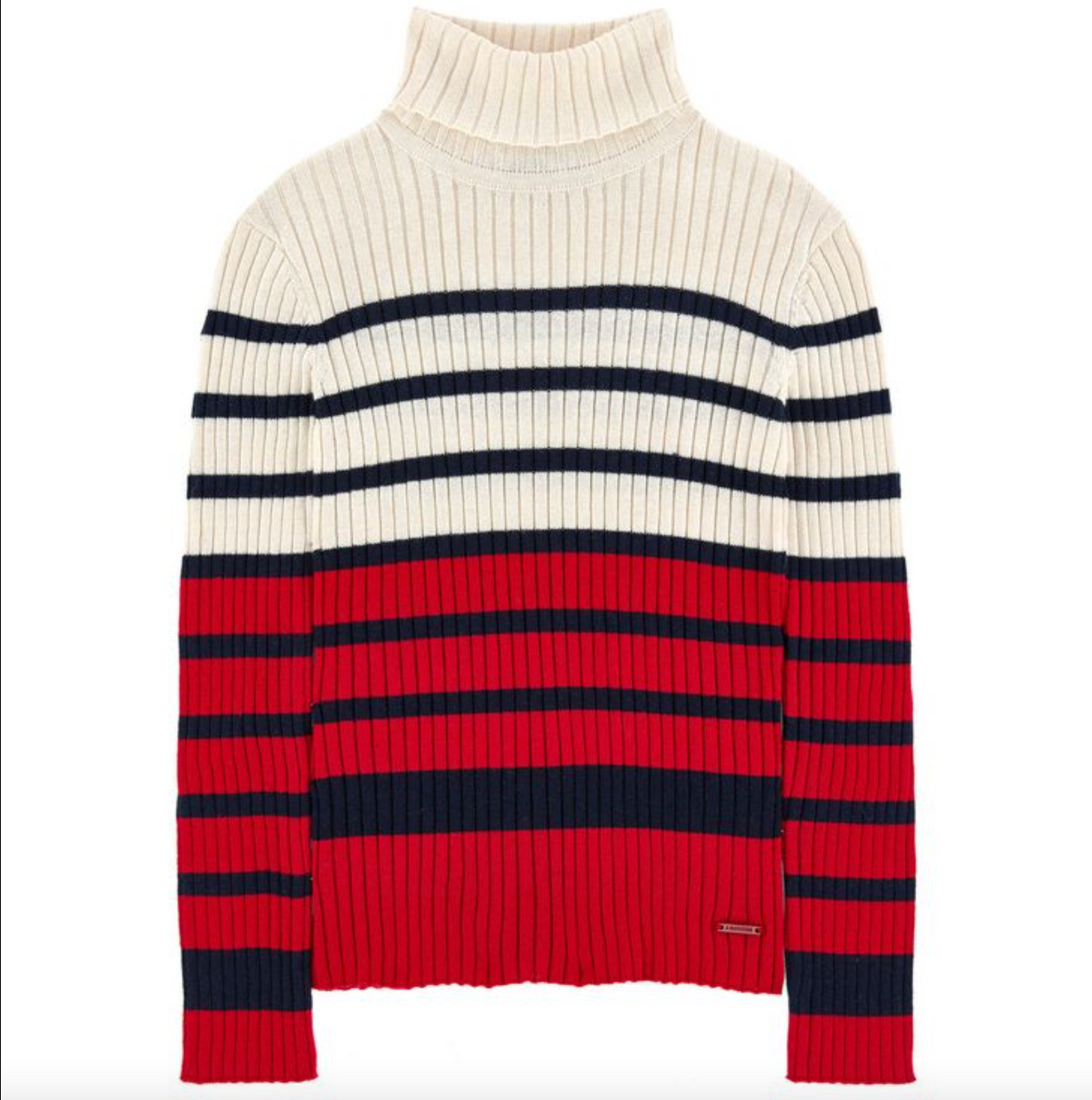 White Red Striped Rollneck Size 16A / fits S / US 36