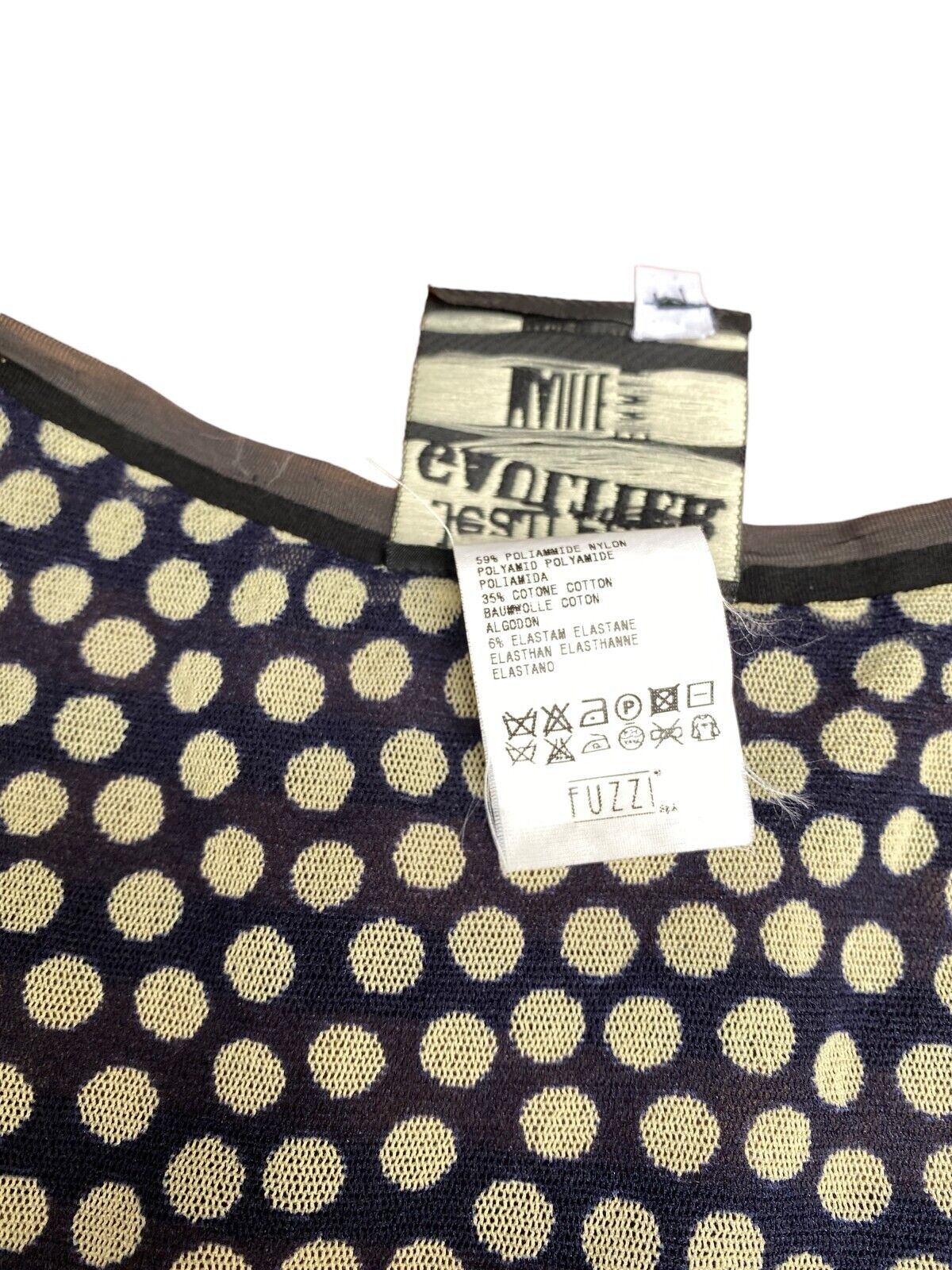 Jean Paul Gaultier Vintage dot nylon Tank top Double layer Size M Medium