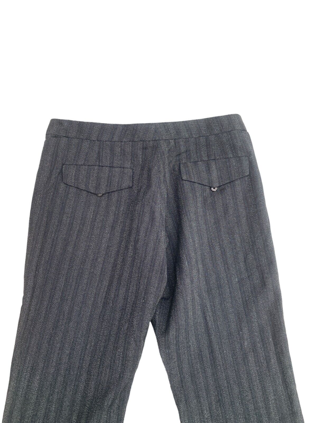 Grey Striped Formal Pants