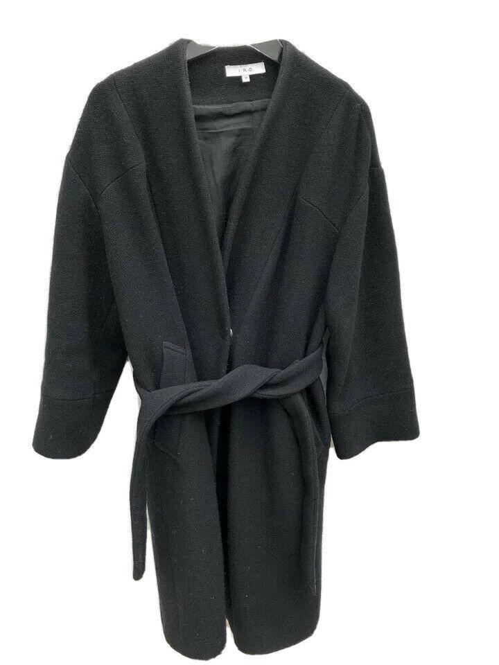 IRO Oversize Heavy Black Wool Raina Long Coat Size S / M