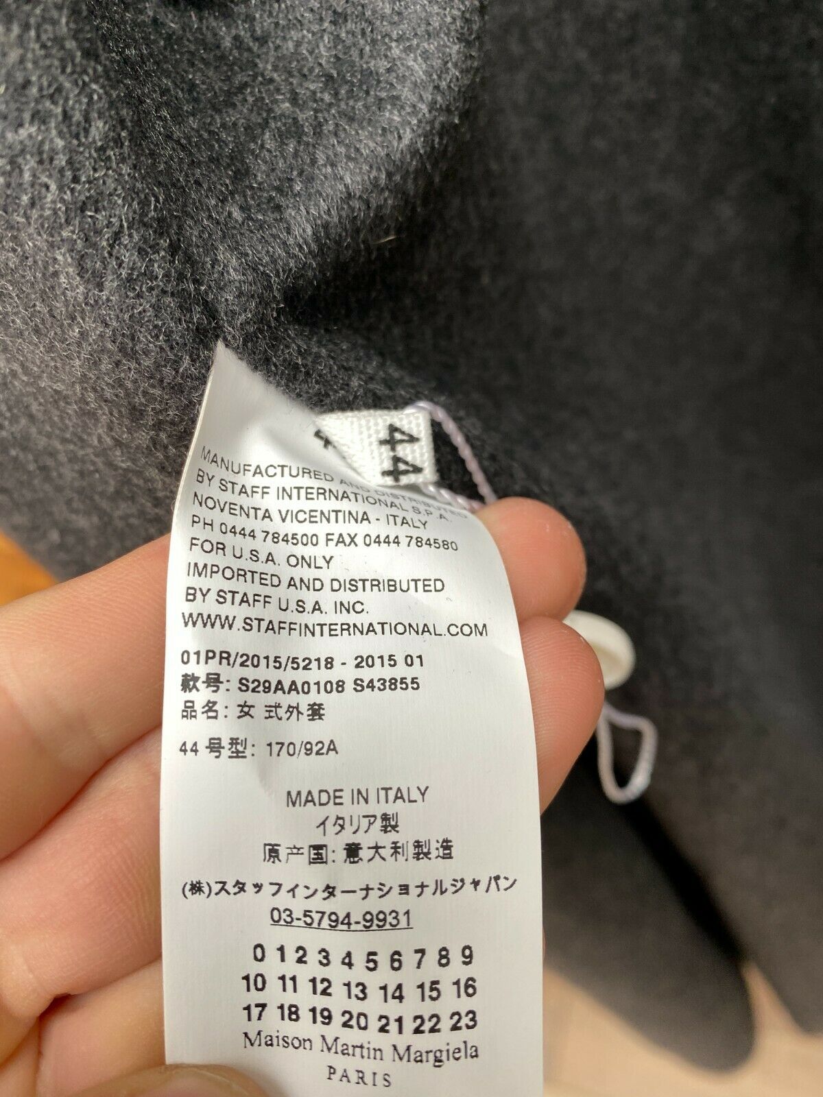 SS 2015 Grey Checkered Cashmere Lab Coat
