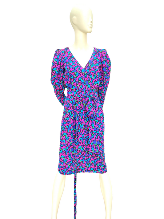 Rive Gauche 80s Dress Insane Print Stranger Things