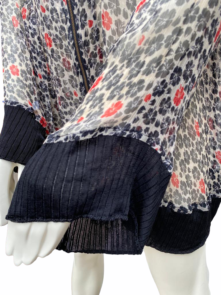 Transparent Leopard silk floral jacket