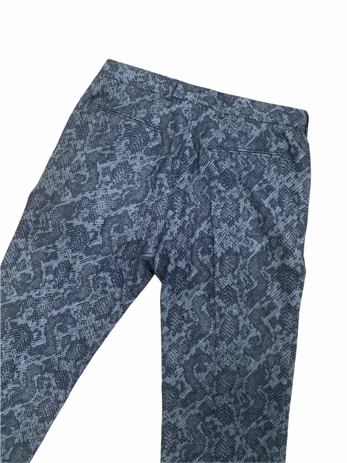Grey Snakeskin print Wool Trousers