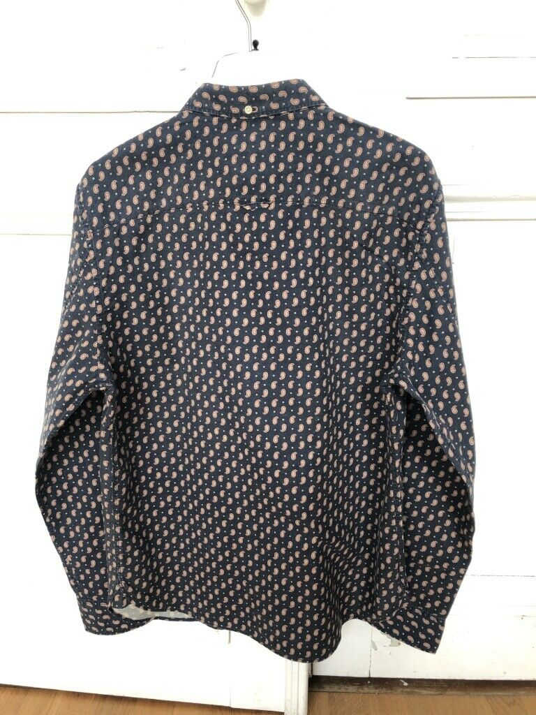 All saints Japanese Cotton Fabric Paisley Shirt Size L