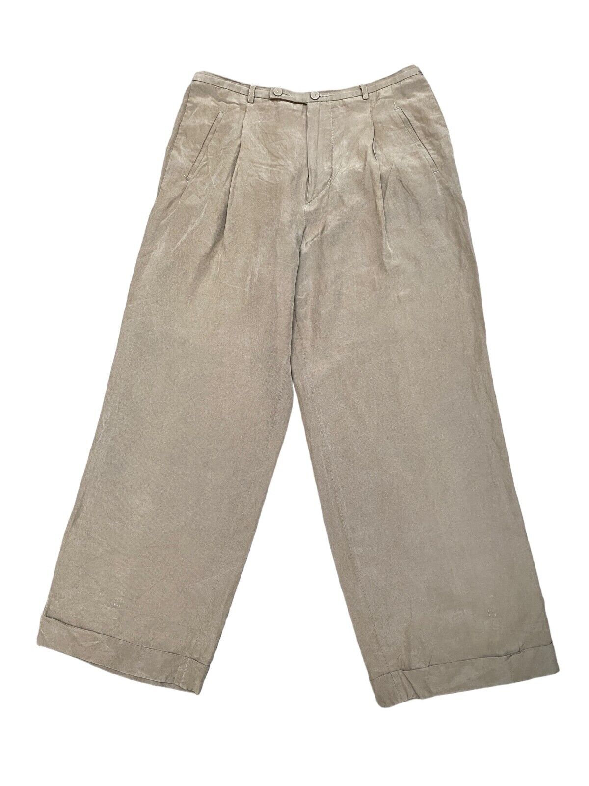 Vintage High Waist Wide Brown Pants Size IT 48 fits US 32