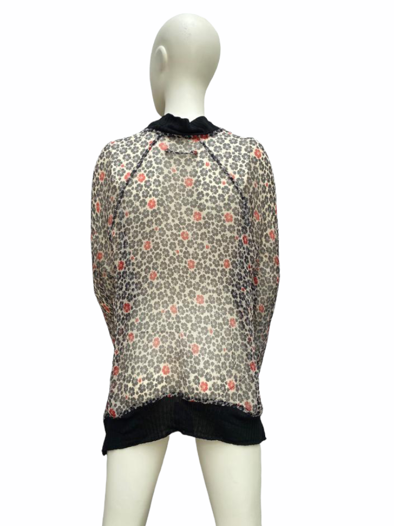 Transparent Leopard silk floral jacket