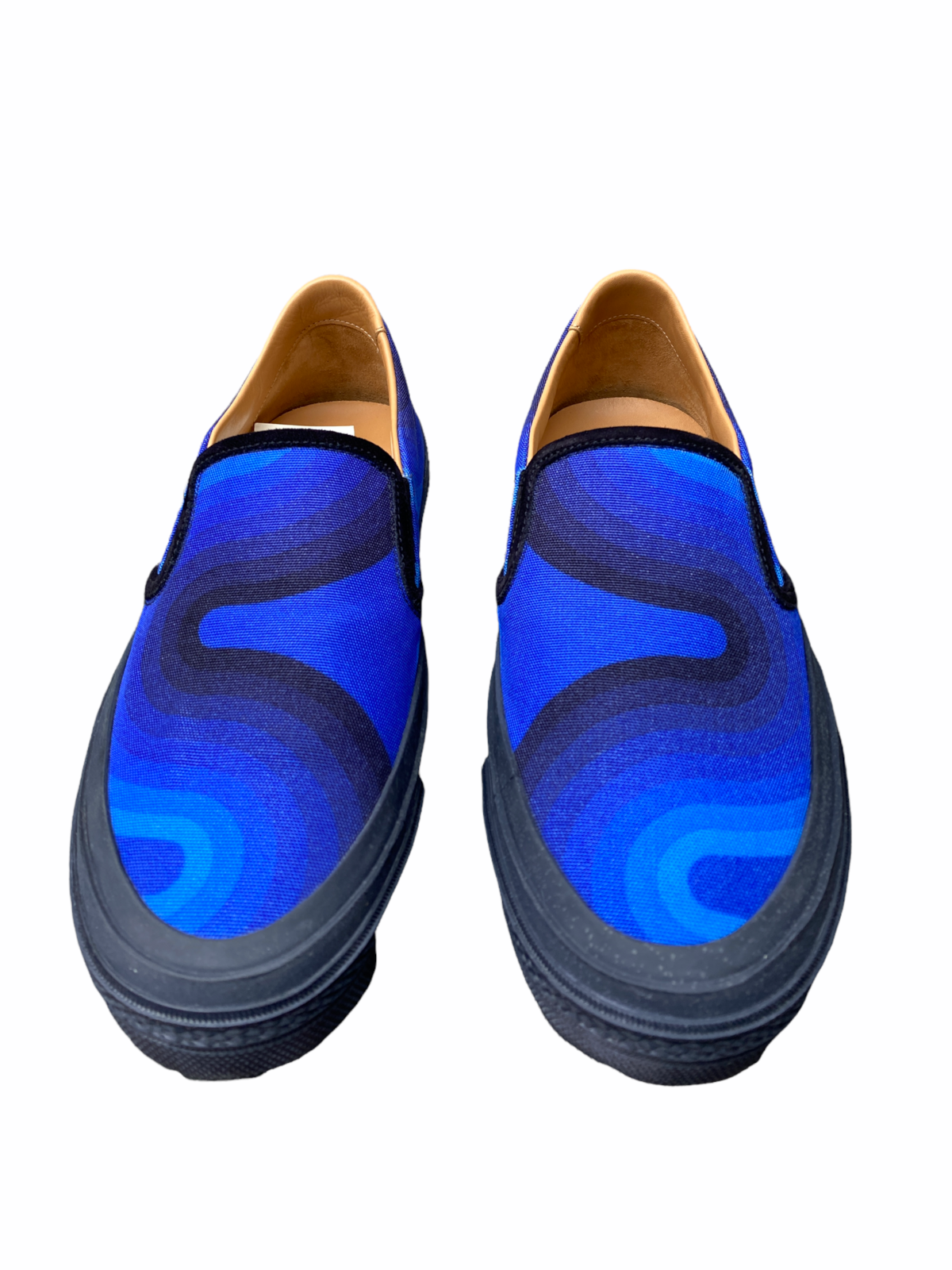 Iconic Waves patterns Blue Slip Ons