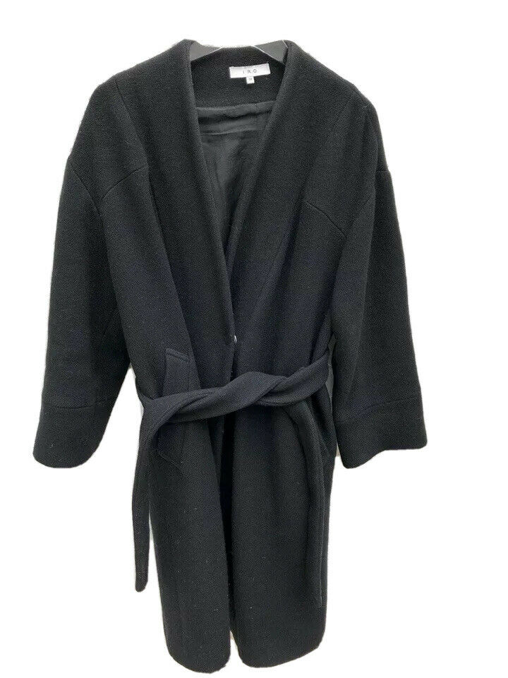 IRO Oversize Heavy Black Wool Raina Long Coat Size S / M