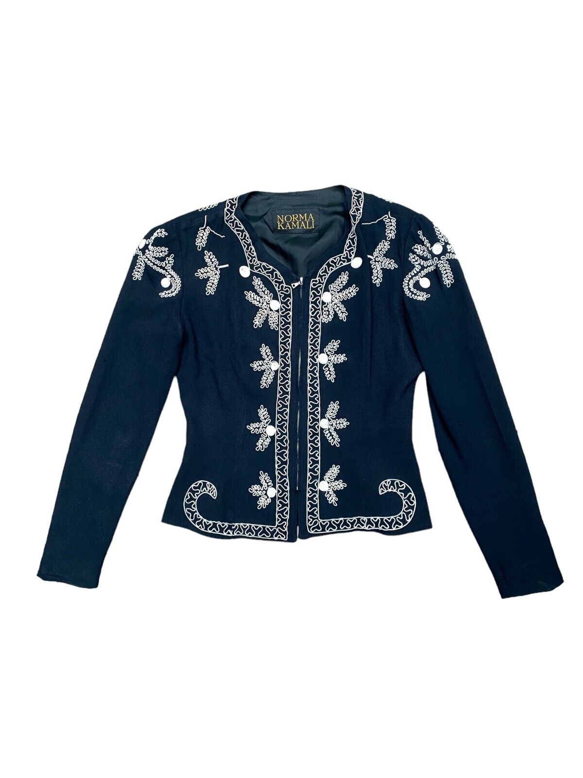 Vintage Black Embroidered Black Jacket Size 42 fits M