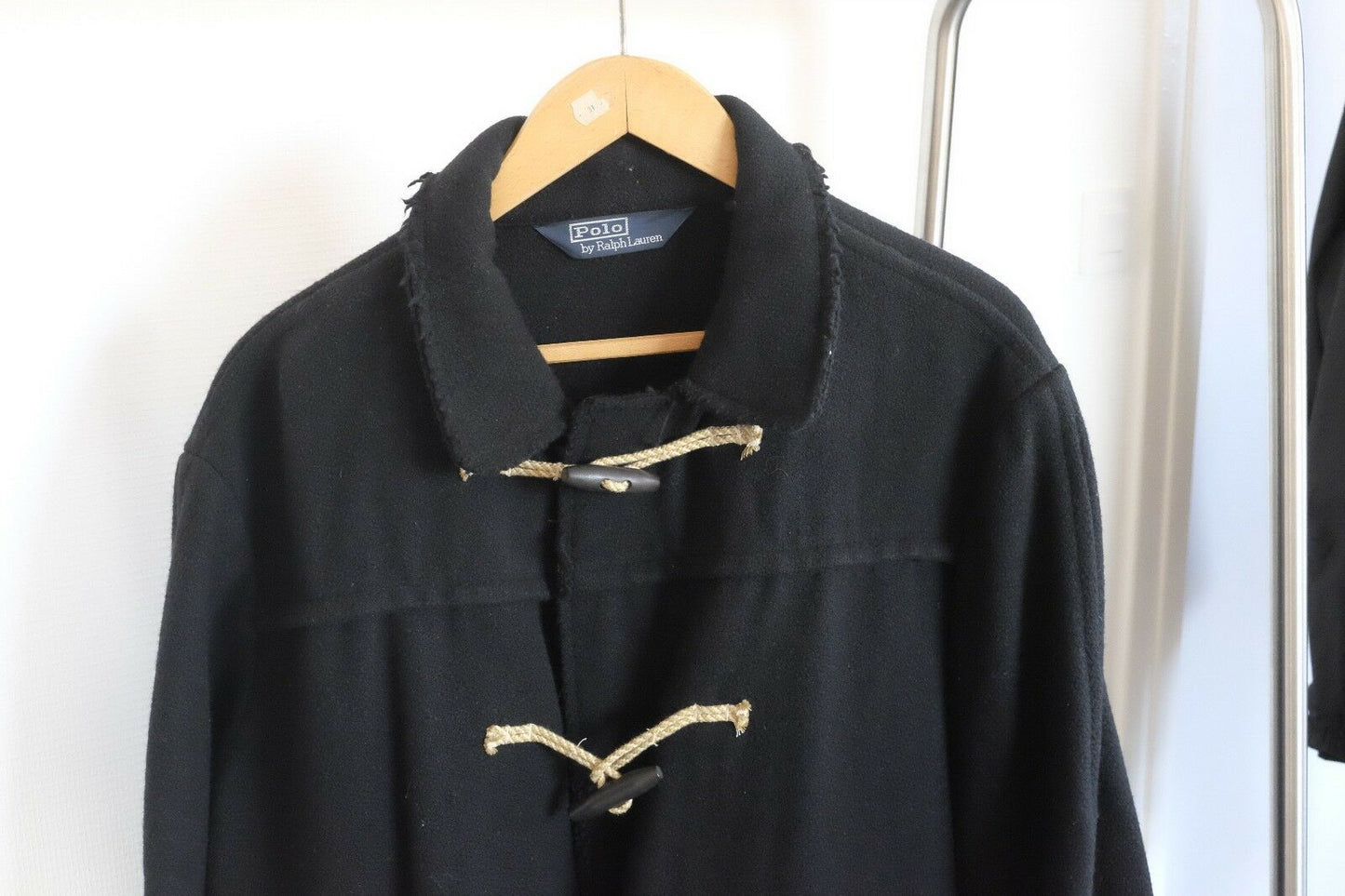 Ralph Lauren WOOL BLACK DUFFLE COAT Size M