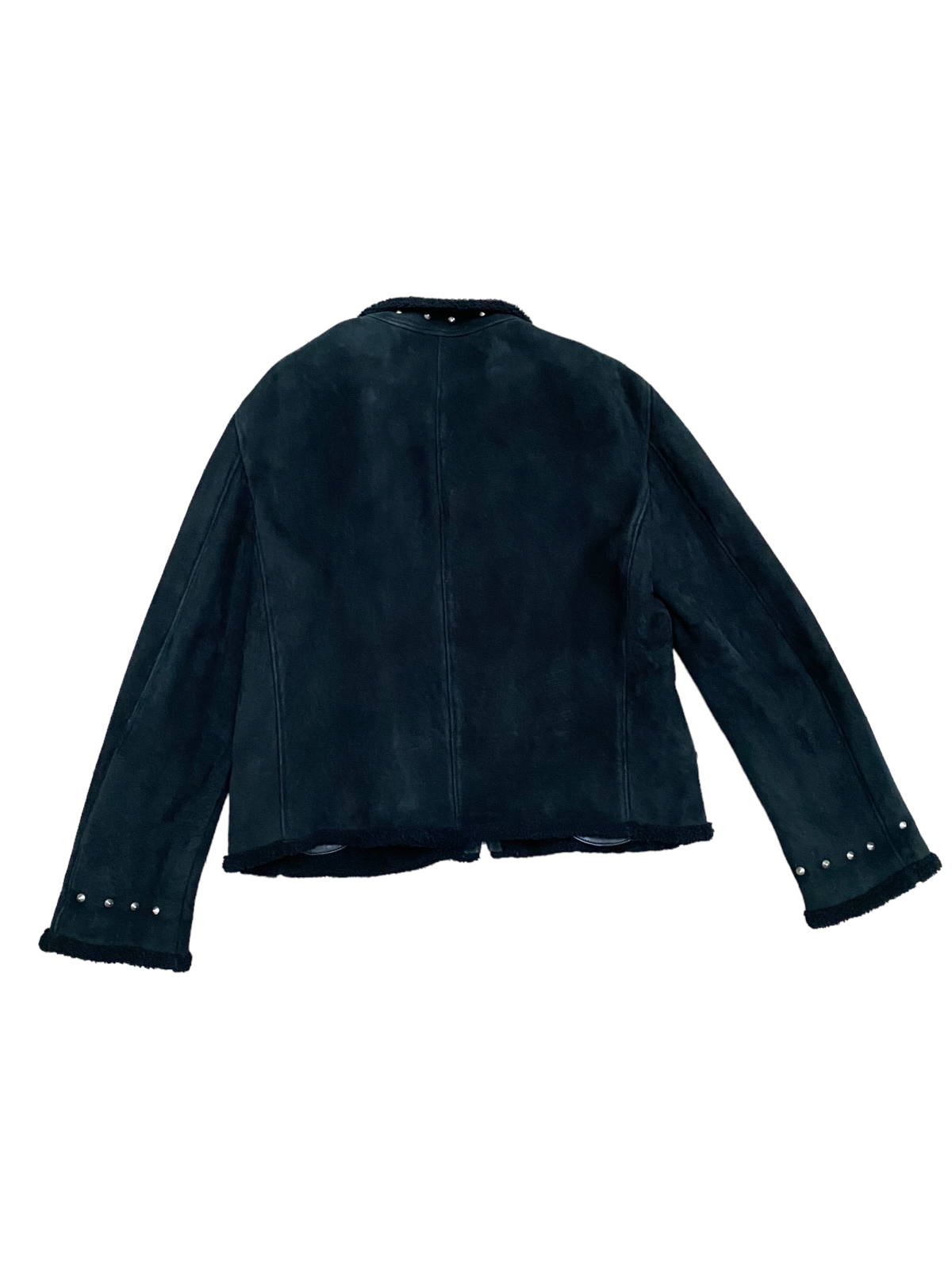 Vintage Black Shearling Jacket Spikes