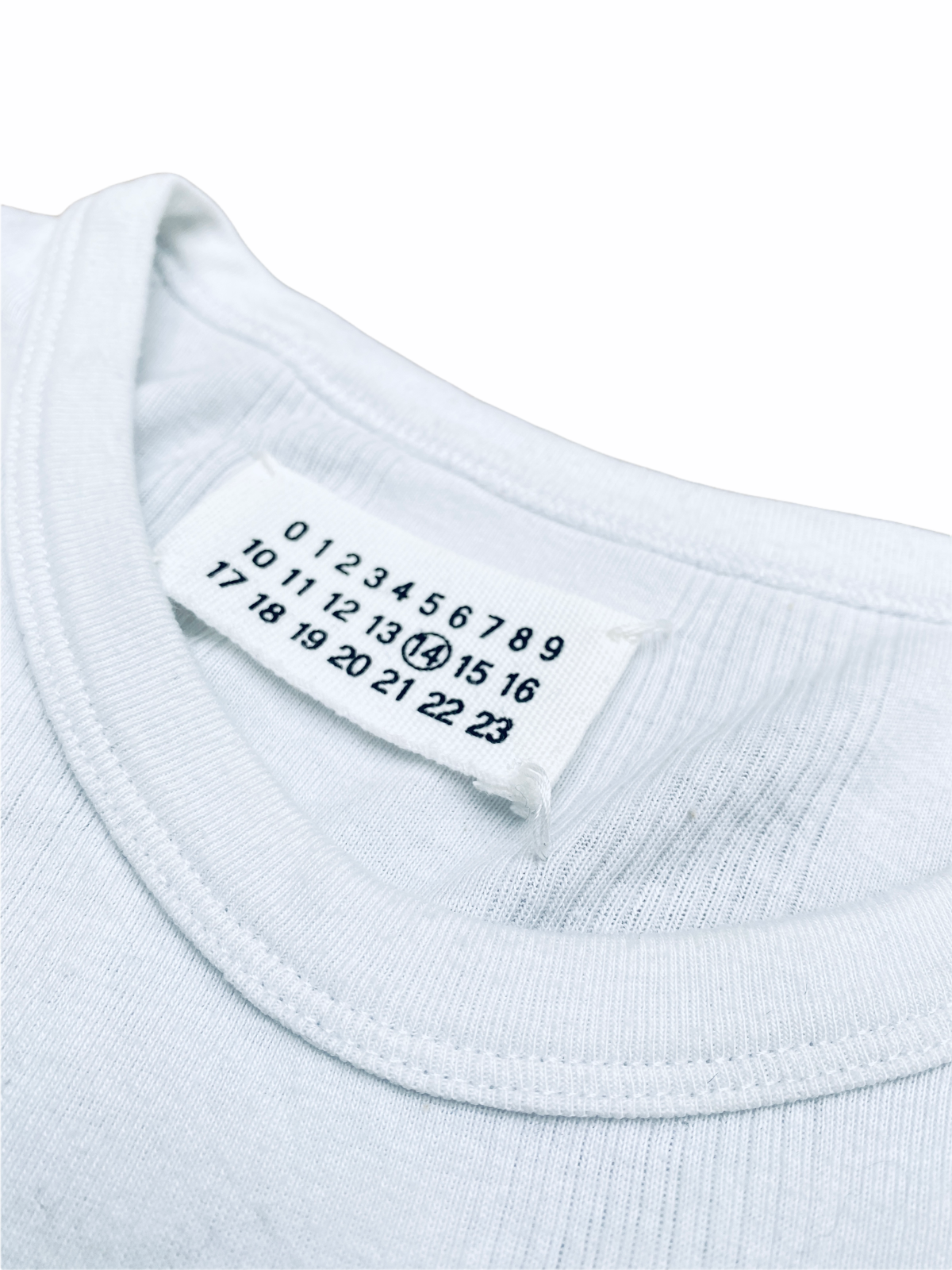 White Ribbed Knit T-shirt