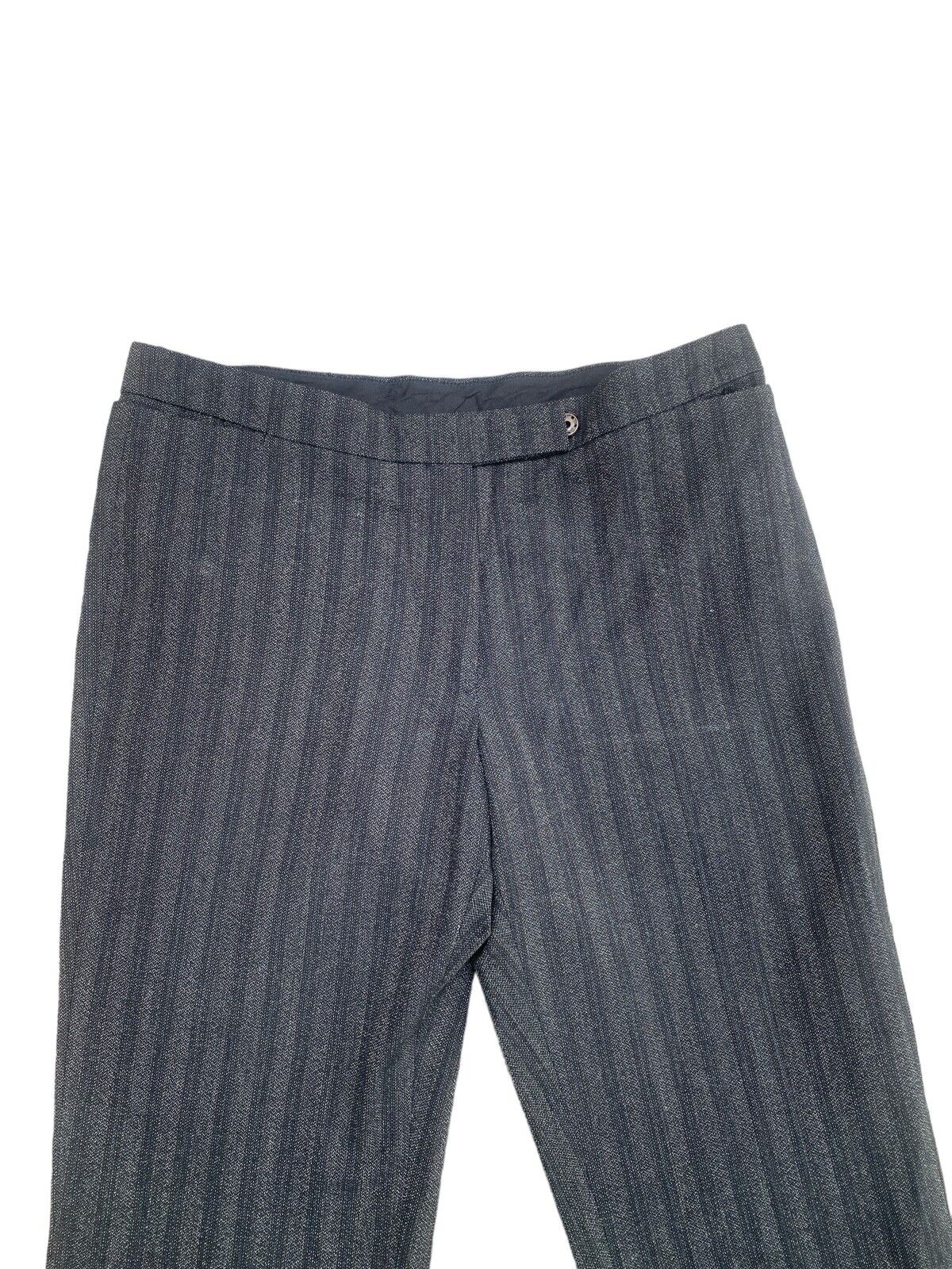 Grey Striped Formal Pants