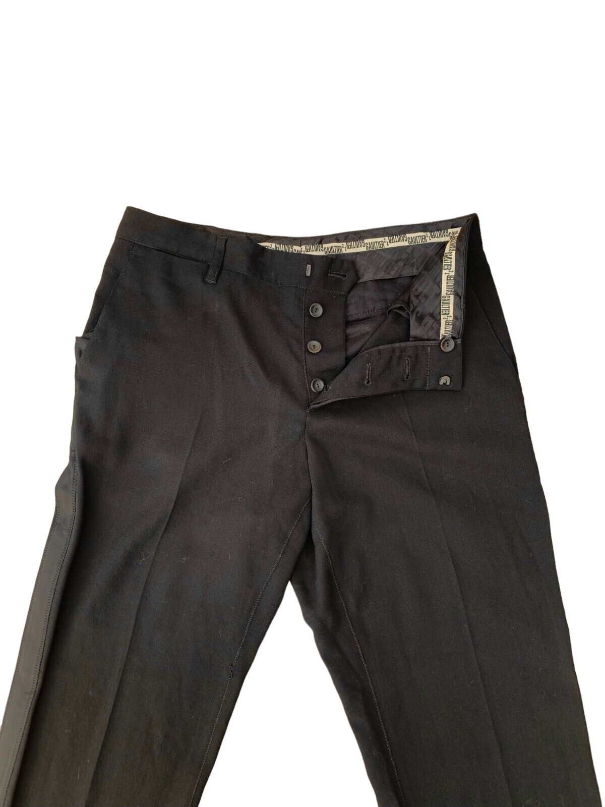 Vintage men Black Wool Pants