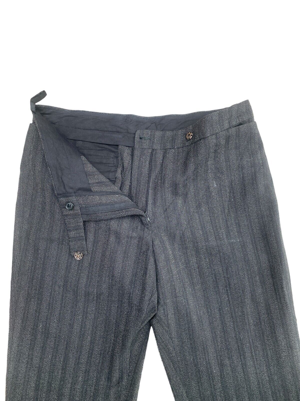 Grey Striped Formal Pants