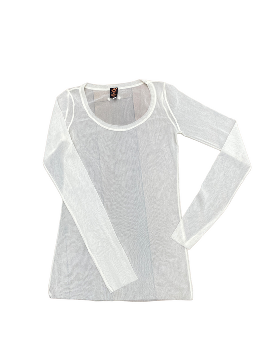 White Mesh Nylon long sleeves