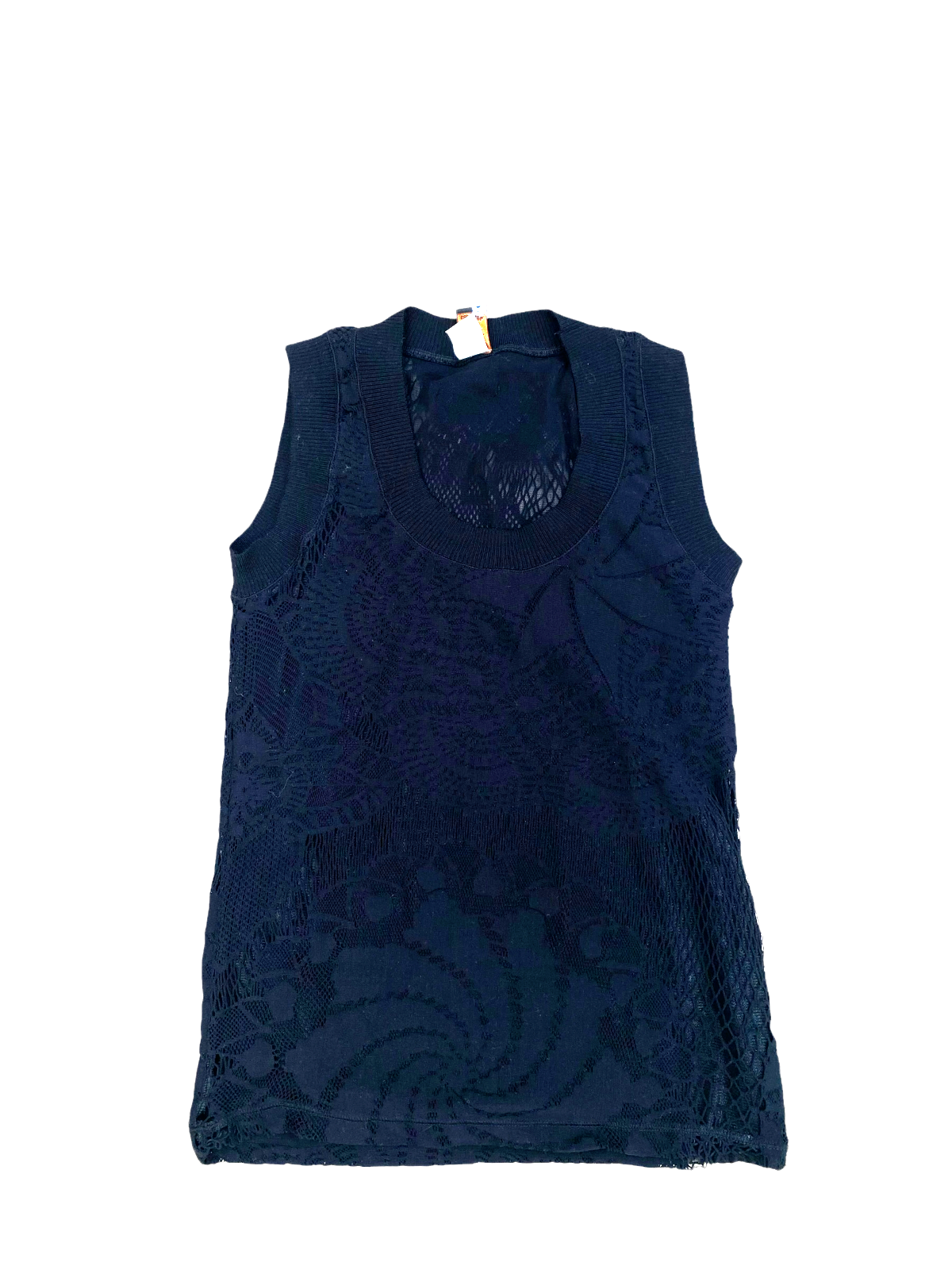 Soleil Vintage Black Embroidered Tank top